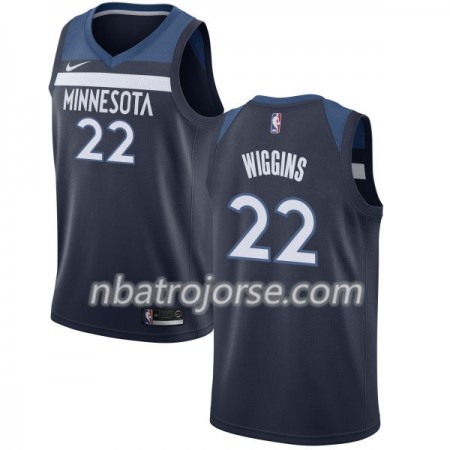 Män Minnesota Timberwolves Tröja Andrew Wiggins 22 Nike 2017-18 Navy Swingman